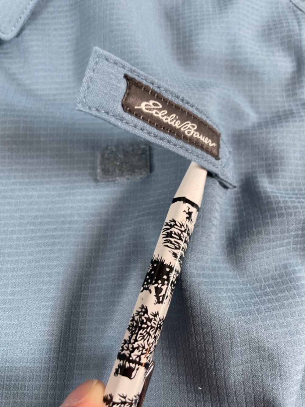 Eddie Bauer Blue Long-Sleeve Button-Up Hiking Outdoor Women’s Shirt - Medium - Picture 11 of 15